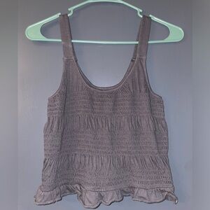 American Eagle Cropped Ruffle Tank